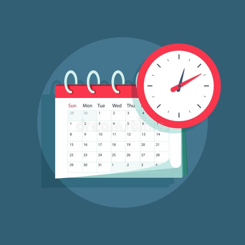 vector calendar clock icon sched